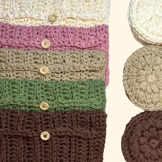 Organic Harmony Kit: Reusable Cotton Rounds & Purse